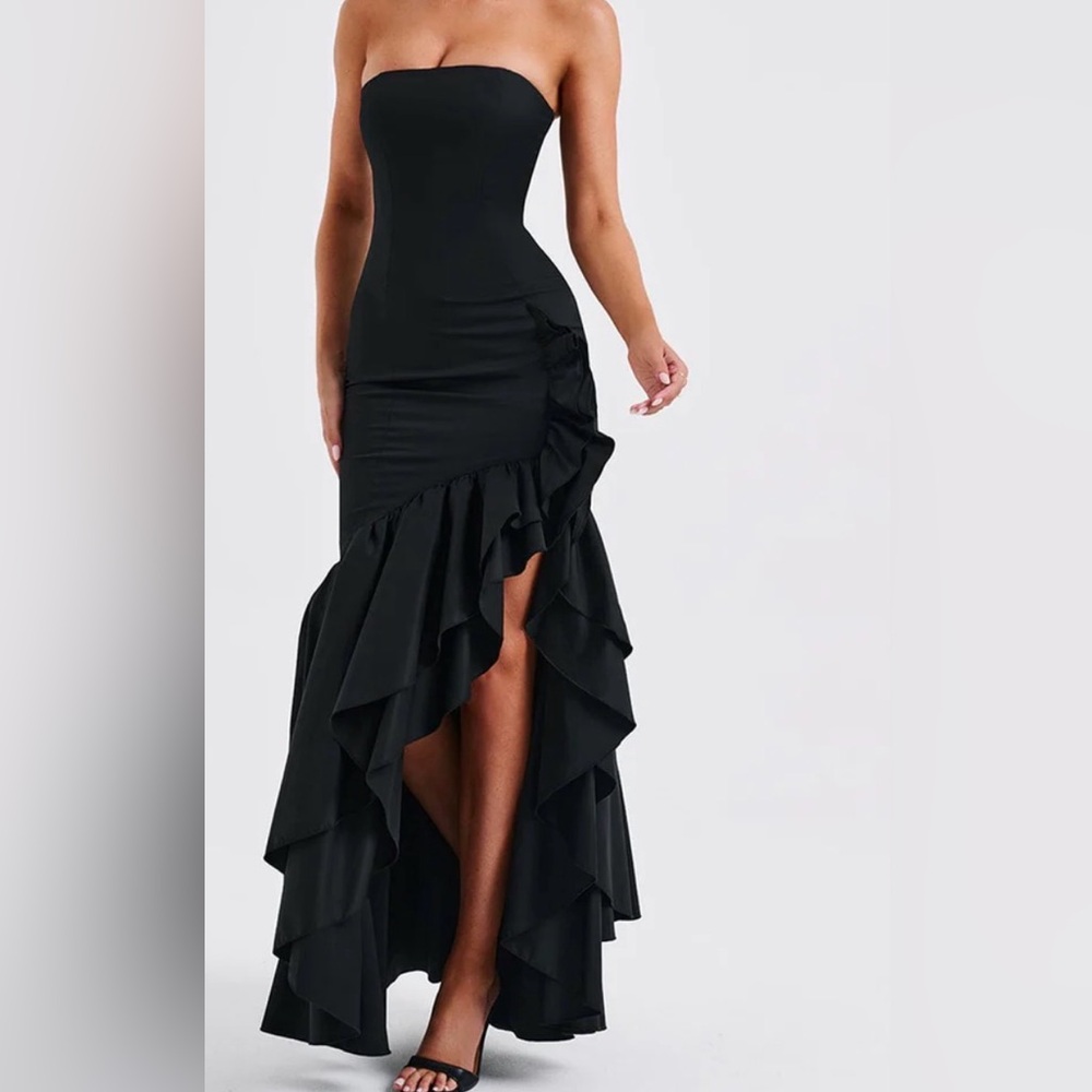 BABYBOO Black Ruffle Hem Dress
